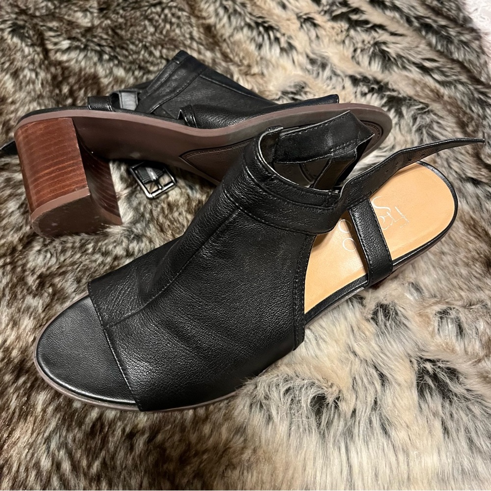 Franco Sarto Peep Toe Ankle Boots